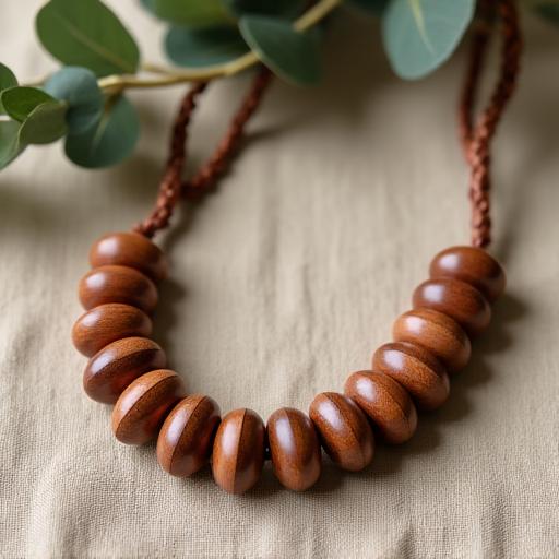 Collar artesanal en madera sostenible