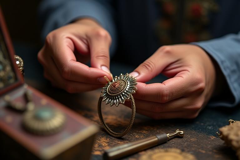 Restauración de joyería antigua con técnicas tradicionales